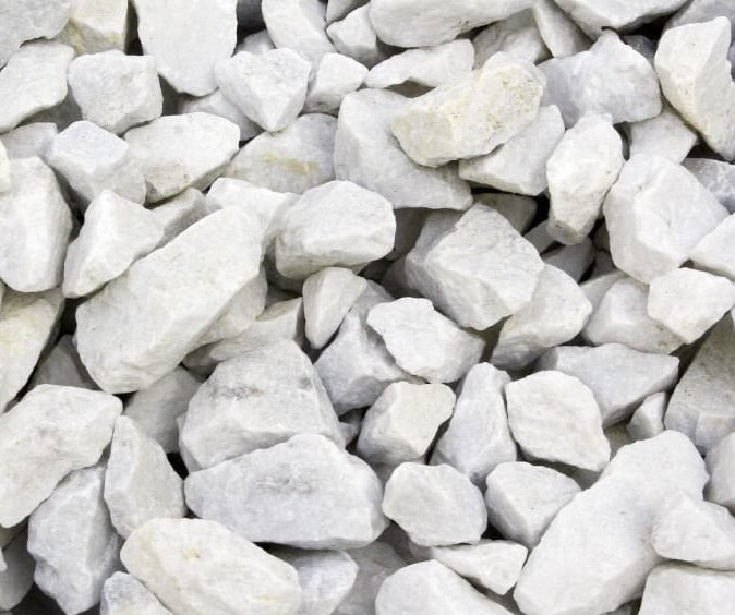 20mm crystal white rock bulk delivery Calgary — white decorative landscaping rock