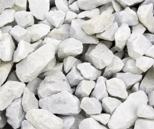 20mm crystal white rock bulk delivery Calgary — white decorative landscaping rock